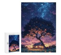 Adults 300 PCS Puzzle Magical Night Cabin Lights Puzzles for Teenagers Precision Cutting for Birthday, Chrismas Toy Intellectual Game 300 PCS