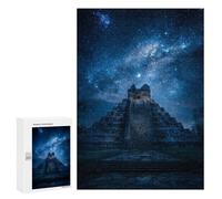 Adults 300 PCS Puzzle Mayan Pyramid Under Stars Adult Jigsaw Puzzles Difficult Challenge Wishlist with Santa Claus Unique Birthday And Gifts 300 PCS