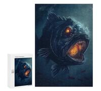 Adults 300 PCS Puzzle Piranha Evil Scary Horror Adult Jigsaw Puzzles Analysis And Logic Wishlist with Santa Claus Unique Gifts for Birthday And Christmas 300 PCS