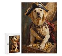 Adults 300 PCS Puzzle Pirate Dog Treasure Chest-72 Jigsaws for Adults Puzzle Improve Memory Challenging To Complete Unique Gifts for Birthday And Christmas 300 PCS