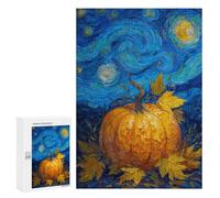 Adults 300 PCS Puzzle Pumpkin with Autumn Leaves Jigsaws for Adults Puzzle Improve Memory Challenging To Complete Unique Gifts for Birthday And Christmas 300 PCS