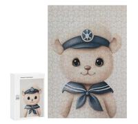 Adults 300 PCS Puzzle Sailor Bear Nursery Boy Adult Jigsaw Puzzles Analysis And Logic Wishlist with Santa Claus Unique Gifts for Birthday And Christmas 300 PCS