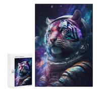 Adults 300 PCS Puzzle Space Tiger Astronaut Art Print-3 Adult Jigsaw Puzzles Analysis And Logic Wishlist with Santa Claus Unique Gifts for Birthday And Christmas 300 PCS