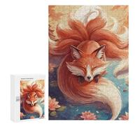 Adults 300 PCS Puzzle Sunset Nine Tailed Fox Adult Jigsaw Puzzles Analysis And Logic Wishlist with Santa Claus Unique Gifts for Birthday And Christmas 300 PCS