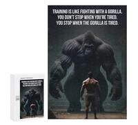 Adults 300 PCS Puzzle Training Vs Fight Gorilla Adult Jigsaw Puzzles Analysis And Logic Wishlist with Santa Claus Unique Gifts for Birthday And Christmas 300 PCS