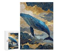 Adults 300 PCS Puzzle Whale Art Print Ocean Decor-4 Adult Jigsaw Puzzles Difficult Challenge Wishlist with Santa Claus Unique Birthday And Gifts 300 PCS