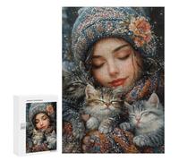 Adults 300 PCS Puzzle Winter Cozy Cats-1 Jigsaws for Adults Puzzle Improve Memory Challenging To Complete Unique Gifts for Birthday And Christmas 300 PCS