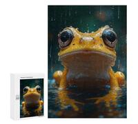 Adults 300 PCS Puzzle Yellow Frog in The Rain Adult Jigsaw Puzzles Analysis And Logic Wishlist with Santa Claus Unique Gifts for Birthday And Christmas 300 PCS