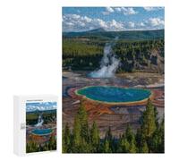 Adults 300 PCS Puzzle Yellowstone Grand Prismatic Spring Jigsaw Puzzles for Adults Birthday Present Parent-child Interaction Toy Intellectual Game 300 PCS