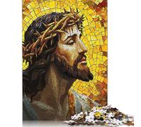 Adults 300 Piece Jigsaw Puzzle Jesus Christ Mosaic Puzzles for Adults & Teenager Brain Teaser Puzzle 1000pcs (75x50cm)
