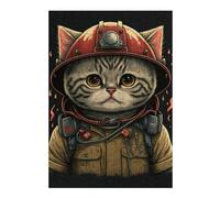 Adults 38x26cm/1000pcs Jigsaw Puzzle Cat Firefighter Hero -2 Puzzle for Adults Relaxing Games But Fun And Humorous Parent-child Interaction 38x26cm/1000pcs