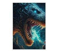 Adults 38x26cm/1000pcs Jigsaw Puzzle Dragon's Breath of Fire Teenagers Puzzles Toy Wall Decor Pattern Assembly Parent-child Interaction 38x26cm/1000pcs