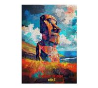 Adults 38x26cm/1000pcs Jigsaw Puzzle Easter Island Art Adult Jigsaw Relaxing Games Enhance Memory Unique Gifts for Birthday And Christmas 38x26cm/1000pcs