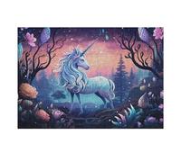 Adults 38x26cm/1000pcs Jigsaw Puzzle Enchanted Unicorn Forest Fantasy Adult Jigsaw Puzzle Brain Teaser Game Enhance Memory Birthday And Unique Gifts 38x26cm/1000pcs