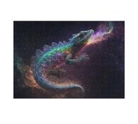 Adults 38x26cm/1000pcs Jigsaw Puzzle Galactic Lizard Cosmic Fire Breath Adult Jigsaw Puzzle Brain Teaser Game Enhance Memory Birthday And Unique Gifts 38x26cm/1000pcs