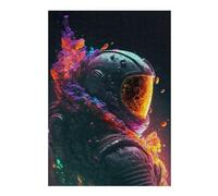 Adults 38x26cm/1000pcs Jigsaw Puzzle Neon Explosion Astronaut Adult Jigsaw Puzzle Relax Games Hand Speed Race Parent-child Interaction 38x26cm/1000pcs