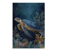 Adults 38x26cm/1000pcs Jigsaw Puzzle Sea Turtle in Deep Blue Ocean Adult Jigsaw Puzzle Toy Wall Decor For Family Fun Unique Gifts for Birthday And Christmas 38x26cm/1000pcs