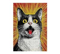 Adults 38x26cm/1000pcs Jigsaw Puzzle Surprised Cat Pop Art Illustration Jigsaw for Adults Relax Games Presents for Women Difficult And Challenge 38x26cm/1000pcs