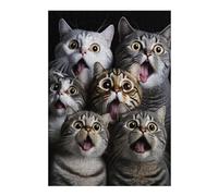 Adults 38x26cm/1000pcs Jigsaw Puzzle Surprised Cats Compilation Puzzle for Adults Relaxing Games But Fun And Humorous Parent-child Interaction 38x26cm/1000pcs