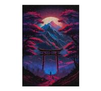 Adults 38x26cm/1000pcs Jigsaw Puzzle Torii Gate Under A Full Moon Puzzle for Adults Relaxing Games But Fun And Humorous Parent-child Interaction 38x26cm/1000pcs