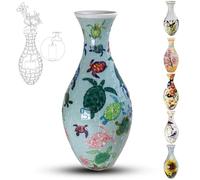Adults 3D Jigsaw Vase, 160 Pieces, DIY Jigsaw Puzzle, 3D curved puzzle with water column, perfect for displaying real or artificial flowers and flower arrangements.(Happy turtles)