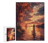 Adults 500 PCS Jigsaw Puzzle Autumn Sunset Walk Jigsaws for Adults Puzzle Precision Cutting Difficult And Challenge Toy Intellectual Game 500 PCS