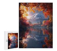 Adults 500 PCS Jigsaw Puzzle Autumnal Reflections on Fuji Lake Jigsaws for Adults Puzzle Precision Cutting Difficult And Challenge Toy Intellectual Game 500 PCS