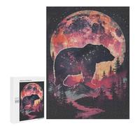 Adults 500 PCS Jigsaw Puzzle Bear Silhouette Galaxy Jigsaw for Adults Brain Teaser Game Precision Cutting Unique Gifts for Birthday And Christmas 500 PCS
