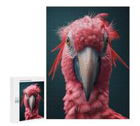 Adults 500 PCS Jigsaw Puzzle Big Pink Parrot Bird Art Jigsaw for Adults Brain Teaser Game Wall Decoration for Is Ideal As A Gift 500 PCS