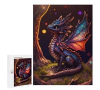 Adults 500 PCS Jigsaw Puzzle Black Fire Dragon Cub Adult Jigsaw Puzzle Family Game Precision Cutting Birthday And Unique Gifts 500 PCS