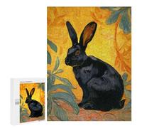 Adults 500 PCS Jigsaw Puzzle Black Rabbit Painting Artwork Jigsaws for Adults Puzzle Precision Cutting Difficult And Challenge Toy Intellectual Game 500 PCS