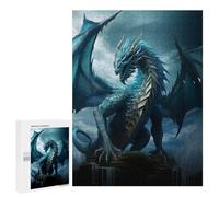 Adults 500 PCS Jigsaw Puzzle Blue Elder Dragon of Water Jigsaw Puzzle Brain Teaser Game But Fun And Humorous for Is Ideal As A Gift 500 PCS