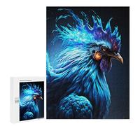 Adults 500 PCS Jigsaw Puzzle Blue Fire Rooster Monster Adult Jigsaw Puzzle Family Game Precision Cutting Birthday And Unique Gifts 500 PCS