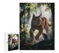 Adults 500 PCS Jigsaw Puzzle Bobcat in The Forest Jigsaw for Adults Brain Teaser Game Precision Cutting Unique Gifts for Birthday And Christmas 500 PCS