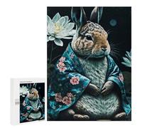 Adults 500 PCS Jigsaw Puzzle Bunny Kimono Jigsaw for Adults Brain Teaser Game Precision Cutting Unique Gifts for Birthday And Christmas 500 PCS