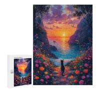 Adults 500 PCS Jigsaw Puzzle Cat Dreaming Landscape Jigsaw for Adults Brain Teaser Game Wall Decoration for Is Ideal As A Gift 500 PCS
