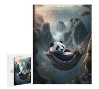 Adults 500 PCS Jigsaw Puzzle Chilling Panda in Hammock Jigsaw for Adults Brain Teaser Game Precision Cutting Unique Gifts for Birthday And Christmas 500 PCS