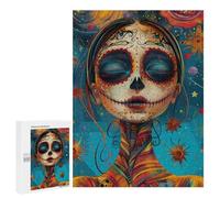 Adults 500 PCS Jigsaw Puzzle Colorful Sugar Skull Art Print Jigsaws for Adults Puzzle Precision Cutting Difficult And Challenge Toy Intellectual Game 500 PCS