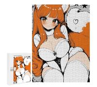 Adults 500 PCS Jigsaw Puzzle Cute Anime Fox Girl Illustration Jigsaw for Adults Brain Teaser Game Wall Decoration for Is Ideal As A Gift 500 PCS