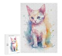 Adults 500 PCS Jigsaw Puzzle Cute Japanese Bobtail Cat Jigsaws for Adults Family Game Hand Speed Race Unique Gifts for Birthday And Christmas 500 PCS