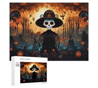 Adults 500 PCS Jigsaw Puzzle Day of The Dead Celebration Adult Jigsaw Puzzle Brain Teaser Game Enhance Memory Birthday And Unique Gifts 500 PCS