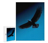 Adults 500 PCS Jigsaw Puzzle Eagle Silhouette - Soaring Freedom on Blue Jigsaw for Adults Brain Teaser Game Wall Decoration for Is Ideal As A Gift 500 PCS
