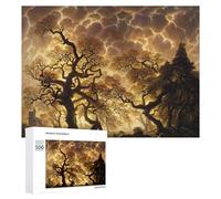 Adults 500 PCS Jigsaw Puzzle Enchanted Forest Under Stormy Skies Adult Jigsaw Puzzle Brain Teaser Game Enhance Memory Birthday And Unique Gifts 500 PCS
