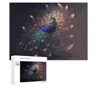 Adults 500 PCS Jigsaw Puzzle Enchanted Peacock A Digital Art Masterpiece Adult Jigsaw Puzzle Brain Teaser Game Enhance Memory Birthday And Unique Gifts 500 PCS