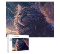 Adults 500 PCS Jigsaw Puzzle Fantasy Cat Artwork Jigsaw for Adults Brain Teaser Game Precision Cutting Unique Gifts for Birthday And Christmas 500 PCS