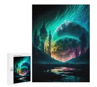 Adults 500 PCS Jigsaw Puzzle Forrest Creek Moon Galaxy Jigsaw Puzzle Brain Teaser Game But Fun And Humorous for Is Ideal As A Gift 500 PCS