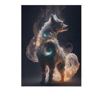 Adults 500 PCS Jigsaw Puzzle Galactic Wolf Cosmic Artwork Adult Jigsaw Puzzle Relaxing Games Perfect Decoration Unique Gifts for Birthday And Christmas 500 PCS