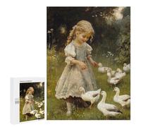 Adults 500 PCS Jigsaw Puzzle Girl Feeding Ducks in Garden Jigsaws for Adults Puzzle Precision Cutting Difficult And Challenge Toy Intellectual Game 500 PCS