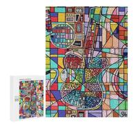 Adults 500 PCS Jigsaw Puzzle Guitar Song In Translation Jigsaw for Adults Brain Teaser Game Wall Decoration for Is Ideal As A Gift 500 PCS