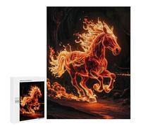 Adults 500 PCS Jigsaw Puzzle Horses Fire Jigsaw for Adults Brain Teaser Game Wall Decoration for Is Ideal As A Gift 500 PCS